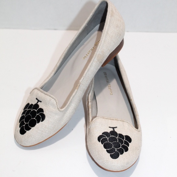 Oriental Traffic Loafer Grapes Stitch Canvas Flats - Picture 3 of 8